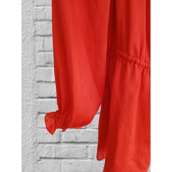 Diane Von Furstenberg Off Shoulder Hot Orange Mini Dress 4 MSRP $159 - Picture 5 of 9